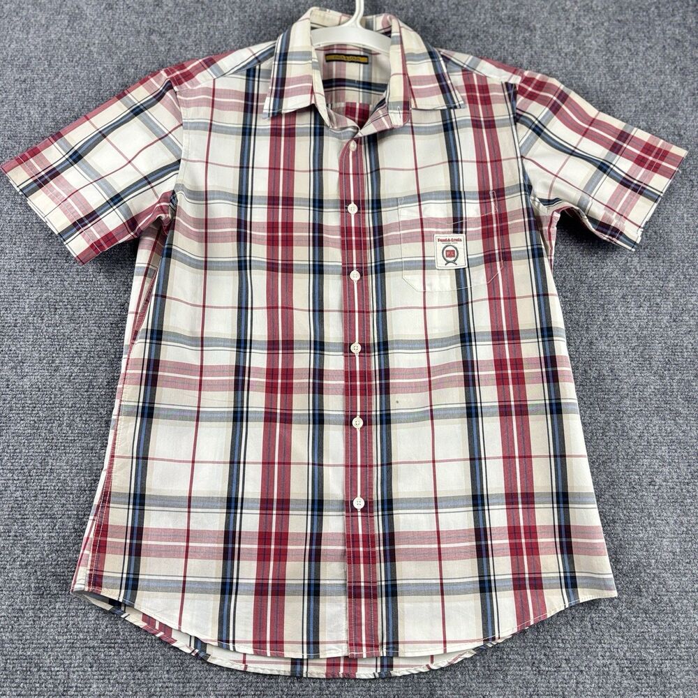 Paul Louis Mens 100 Shirt Plaid Short Sleeve Pocket Cotton